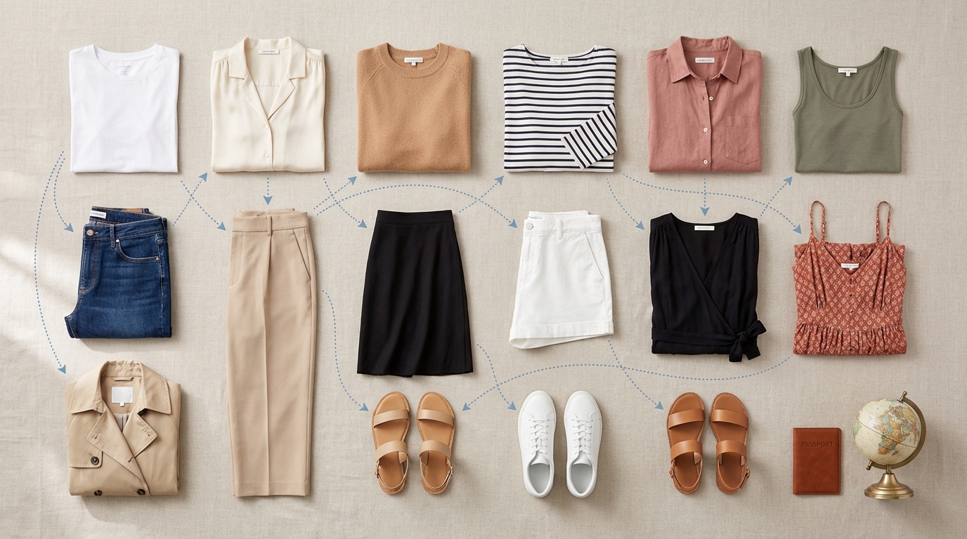 Capsule Wardrobe for Travel: 15 Items, Endless Outfit Possibilities